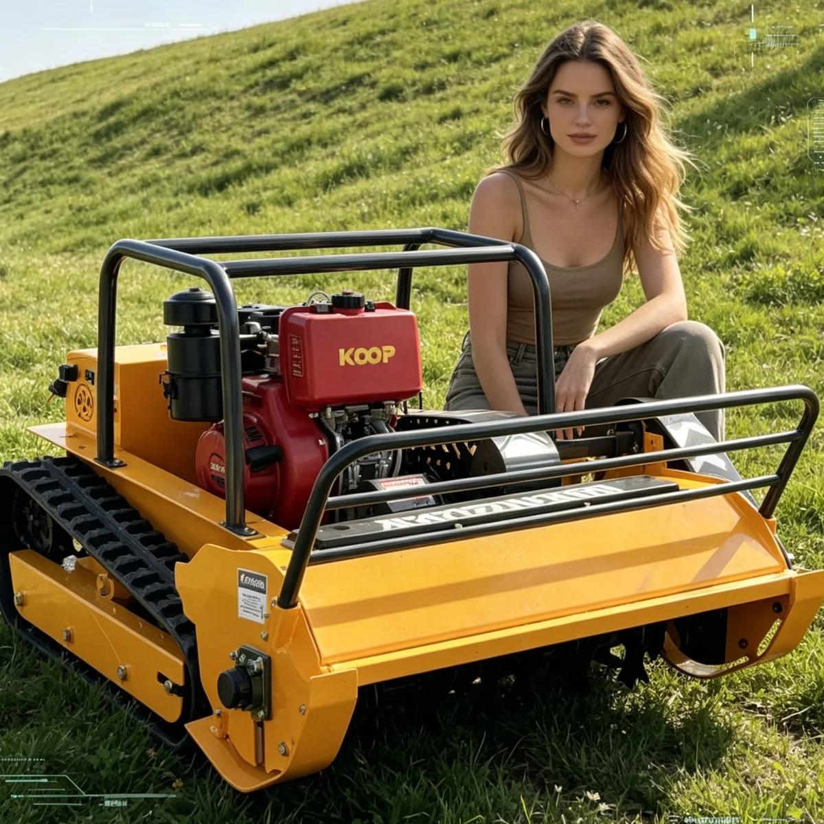 Customized dual purpose remote control Lawn Mower for mountain rice terrace fruit terrace ridge weeding straw mulching no mud