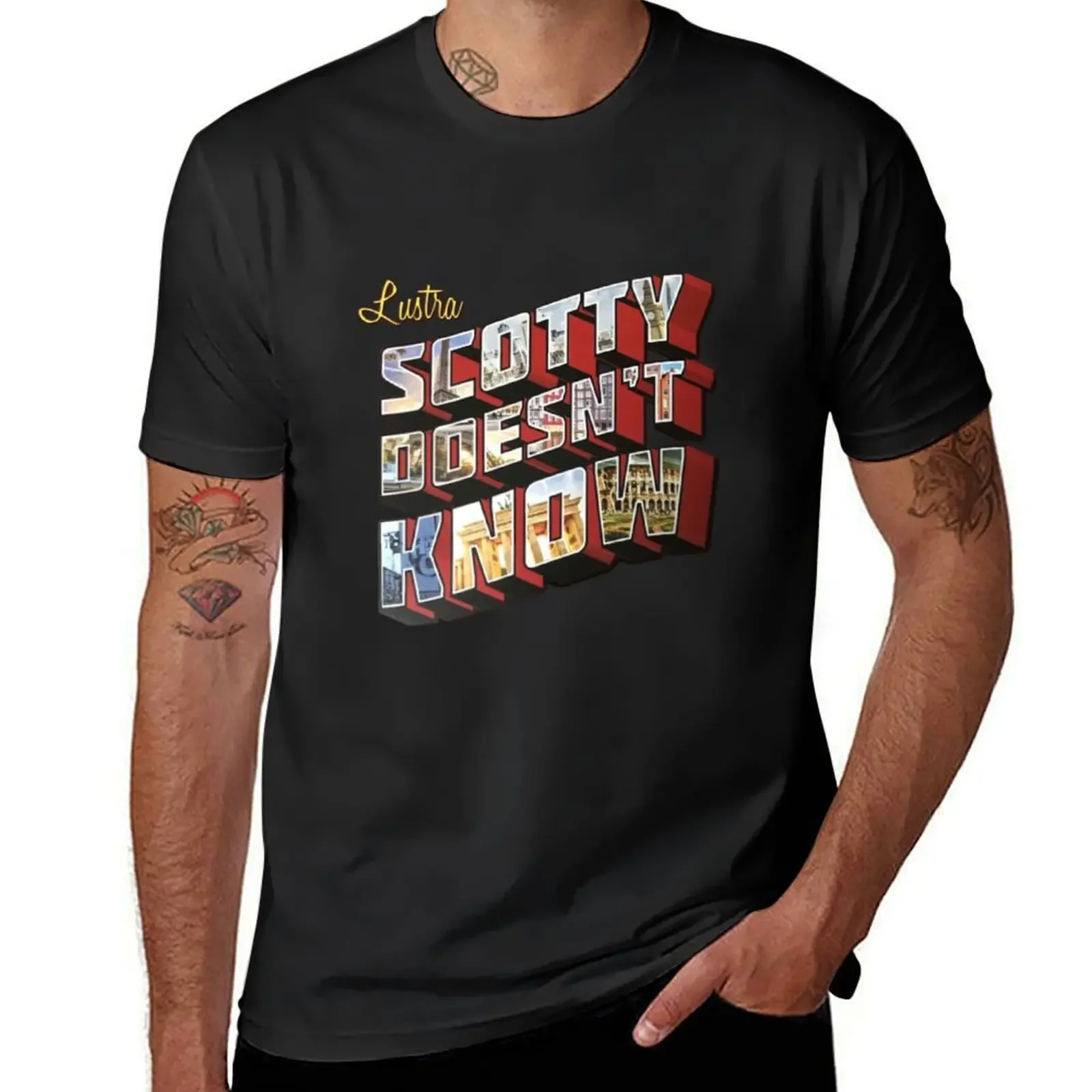 Lustra Scotty Doesn't Know T-Shirt oversized graphic tee oversized t shirt graphics plus size tops sweat shirts, men