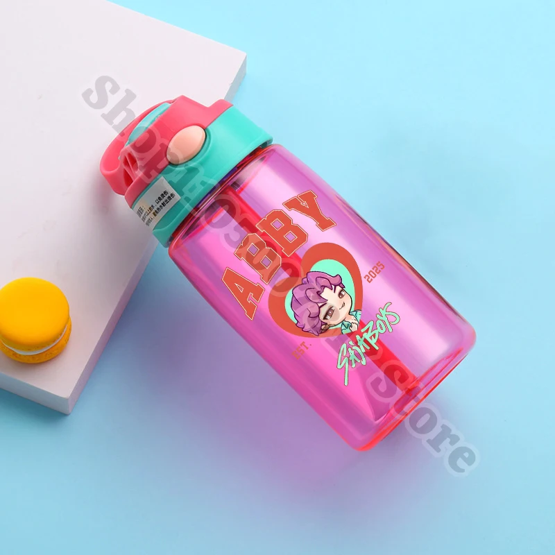 KPop شيطان الصيادين المحمولة كوب ماء بلاستك مع القش الأطفال الكرتون لطيف الرياضة زجاجة الاطفال أنيمي عصير الحاويات هدية 2025 #4