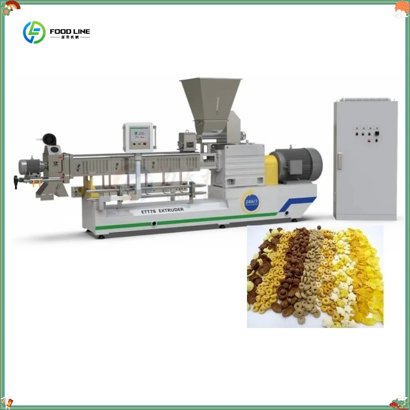Food Industry Big Model Breakfast Cereal Corn Flakes Process Line Machine FL Customized Puffed Food Extruder Machine