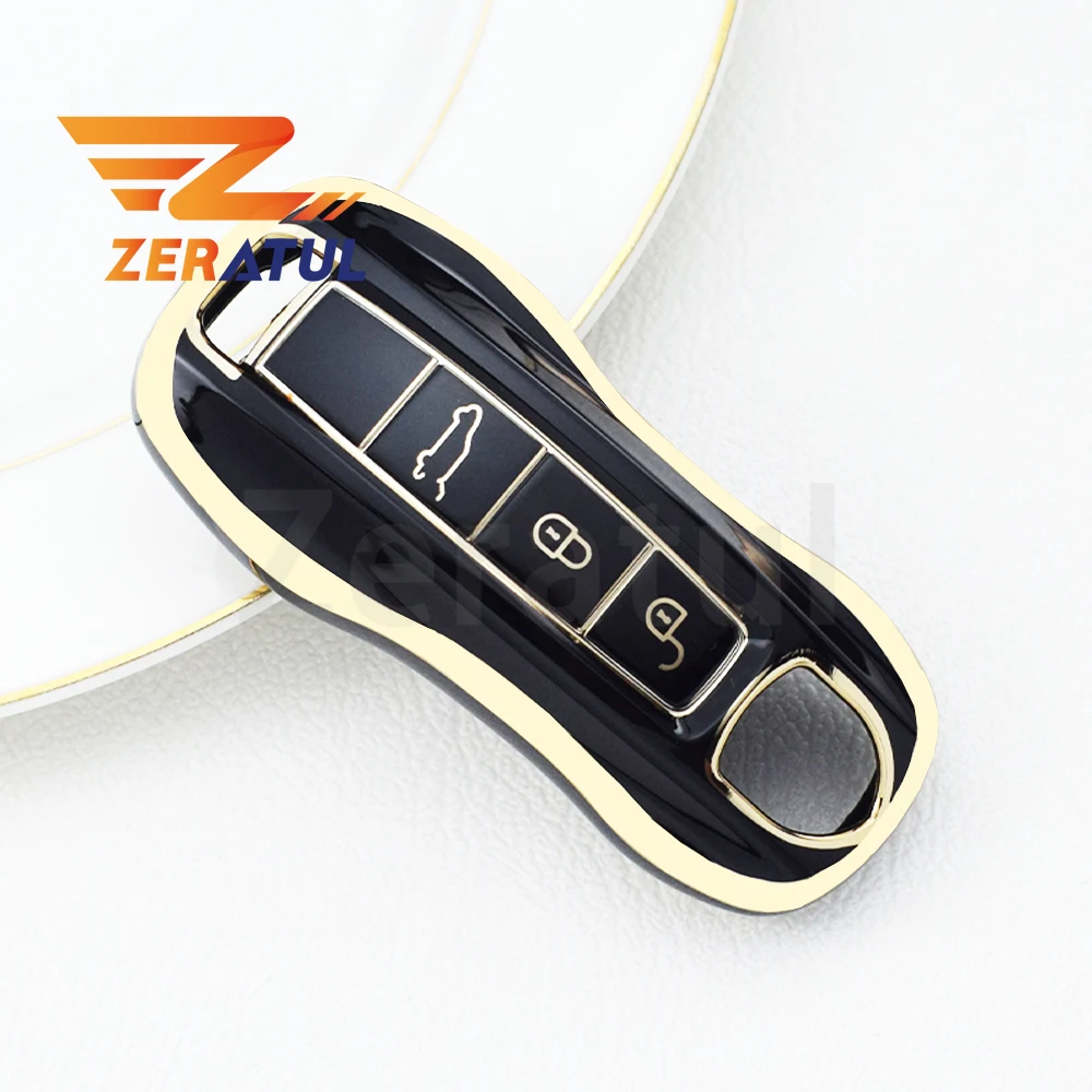 TPU Shell Fob For Porsche Macan Boxster Panamera Cayman Cayenne 718 971 911 9YA 970 981 996 92A 2017 Car Remote Key Case Cover