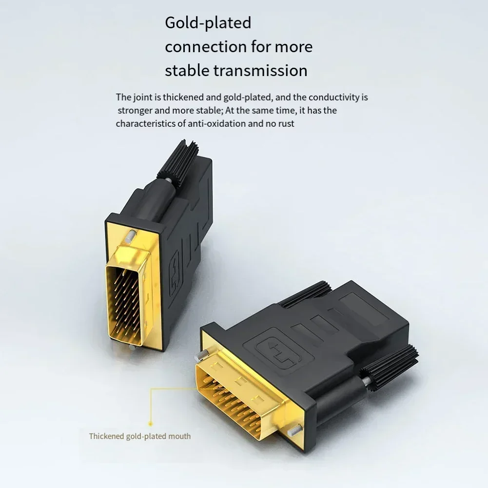 High-Quality 24k Gold Plated DVI To HDMI-compatible Adapter For HDTV Audio Cables & Adapters Replacement Parts