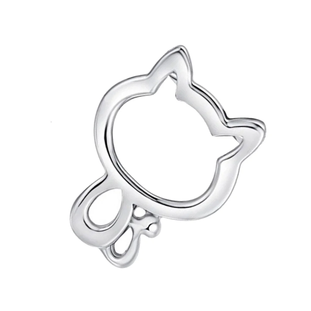 

1Pcs Silver Plated Hollow-Out Cat Pendant Stylish DIY Necklace Making Accessory Creative Choker Pendant Unique Neck Chain Decor