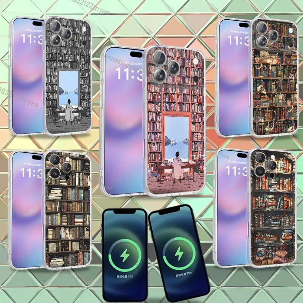 

Read Books illustration For iPhone 17,12,11,14,13,15,16,Plus,Air,Pro,Max,E,Mini for Magsafe Magnetic Frosted Phone Case