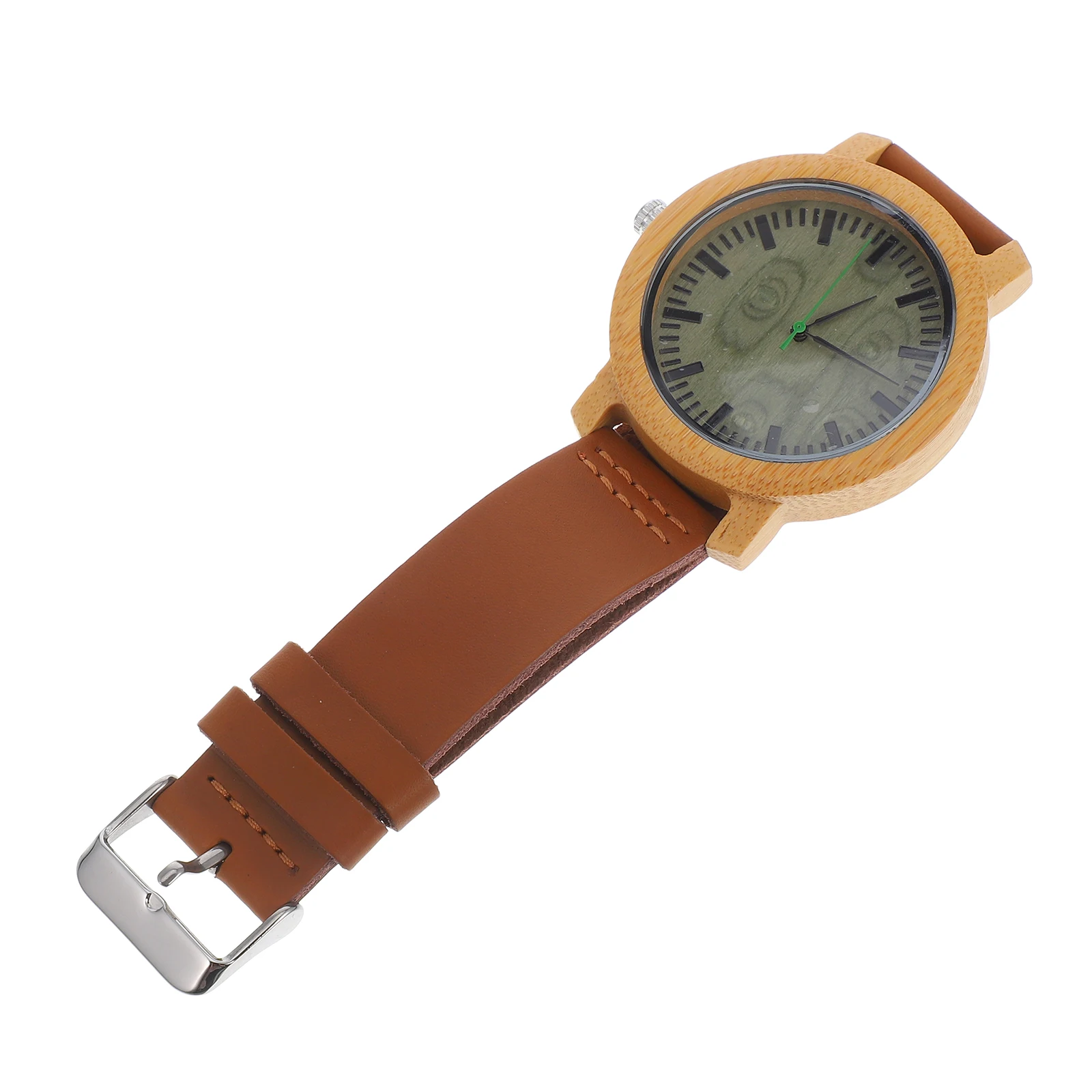 

Mens Handmade Casual Strap Verawood Quartz Movement Analog Bamboo Quartz Movement Wristwatch Lightweight Wood