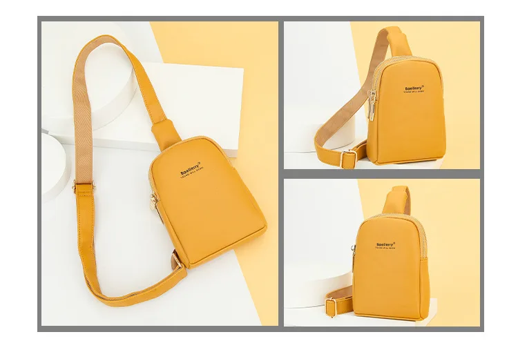 Baellerry Neue Damen-Umhängetasche mit Doppelreißverschluss, modische Brusttasche, Handytasche – Detail 20