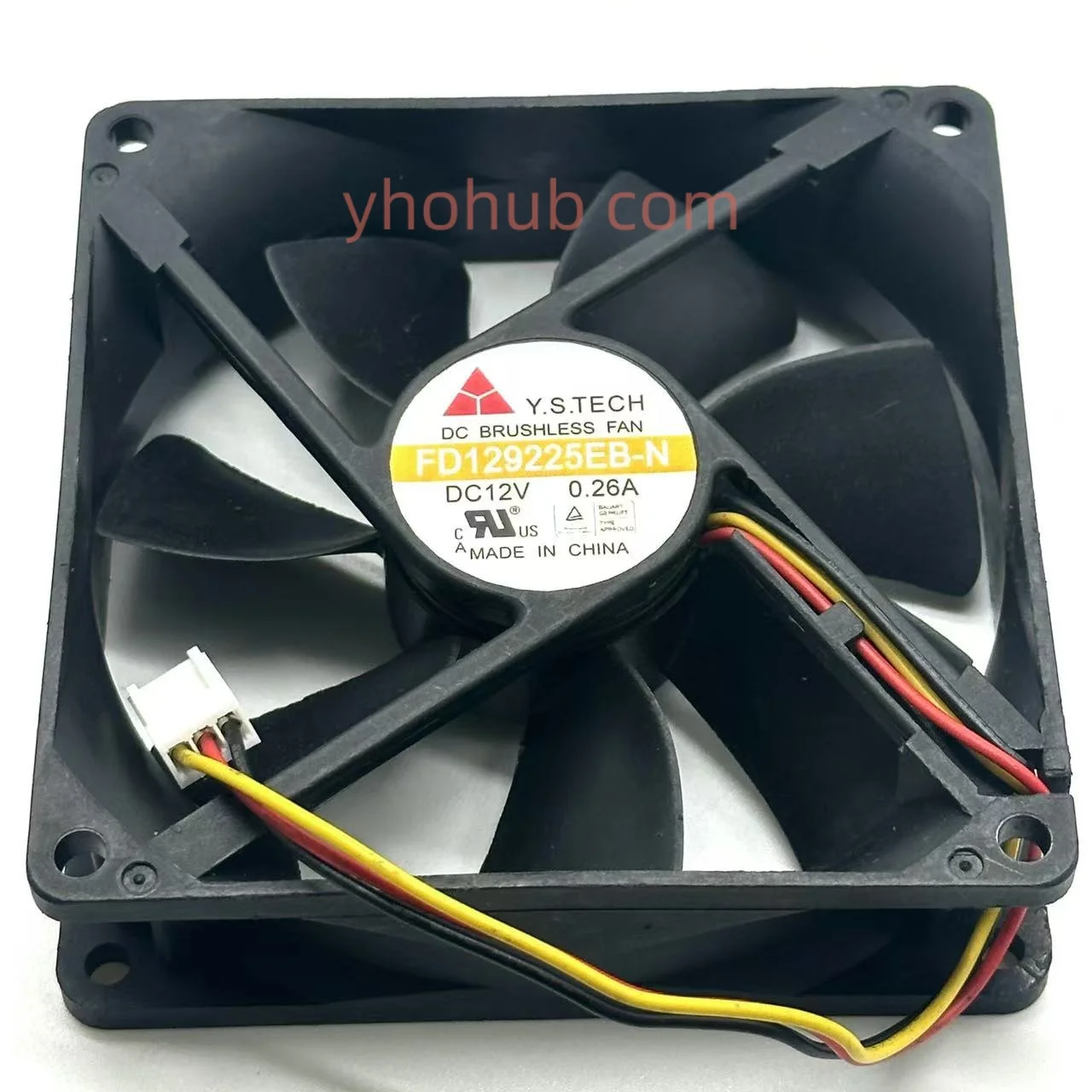 Y.S TECH FD129225EB-N DC 12V 0.26A 90x90x25mm 3-Wire Server Cooling Fan