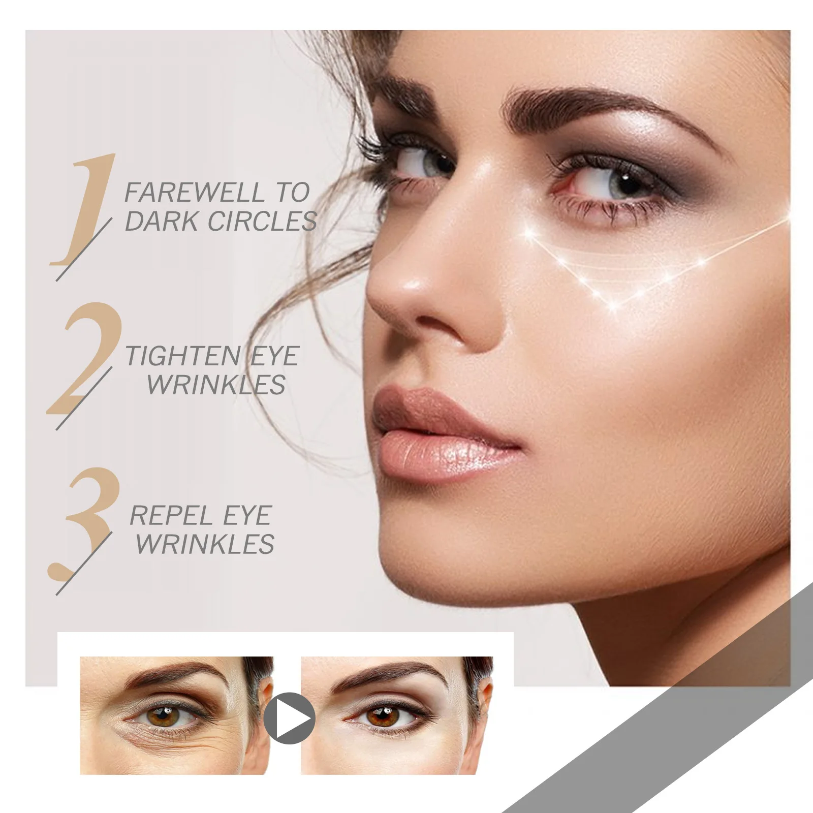 Anti Dark Circles Eye Bags Cream Instant Removal Wrinkles Fine Lines Under the Eyes Puffiness Lift Firming Eyes Skin Beauty Care