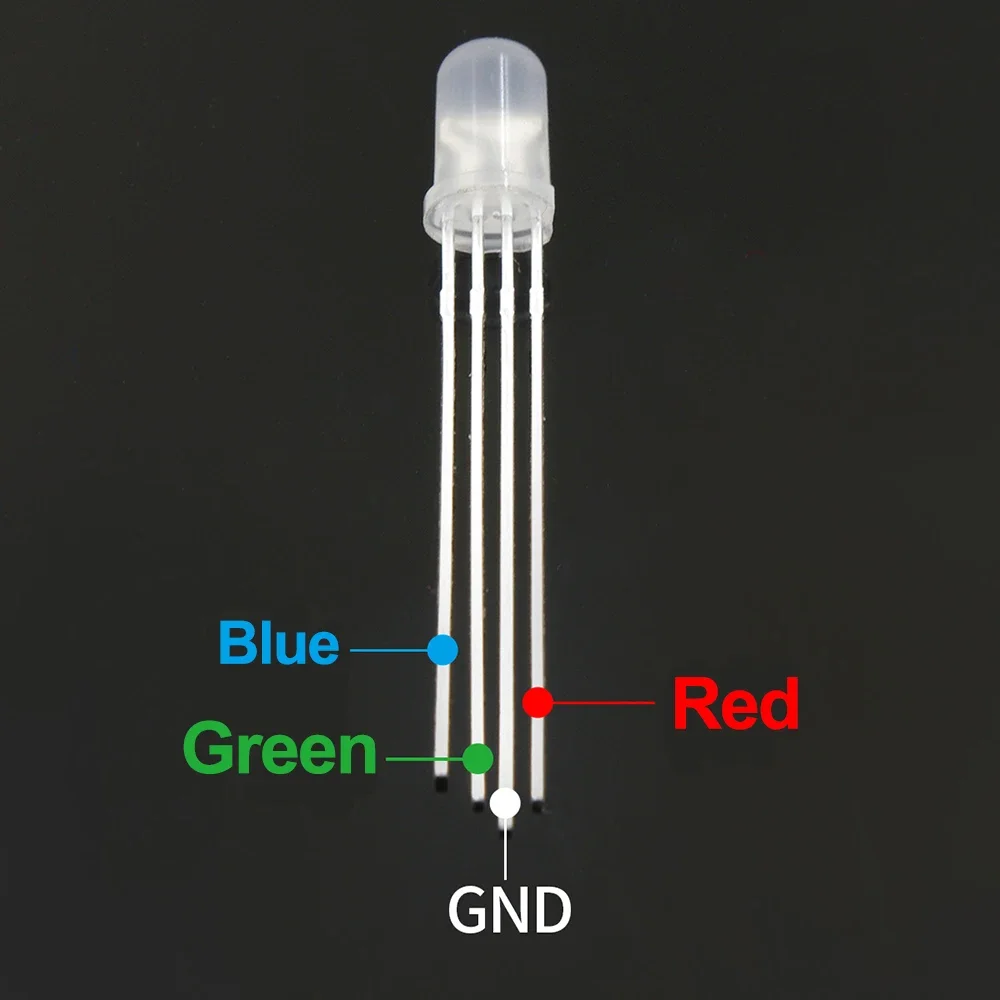 20/100Pcs 4pin 5mm RGB Led Diode Light Lamp Tricolor Round Common Cathode/Anode LED F5 Light Emitting Diode Red Green Blue