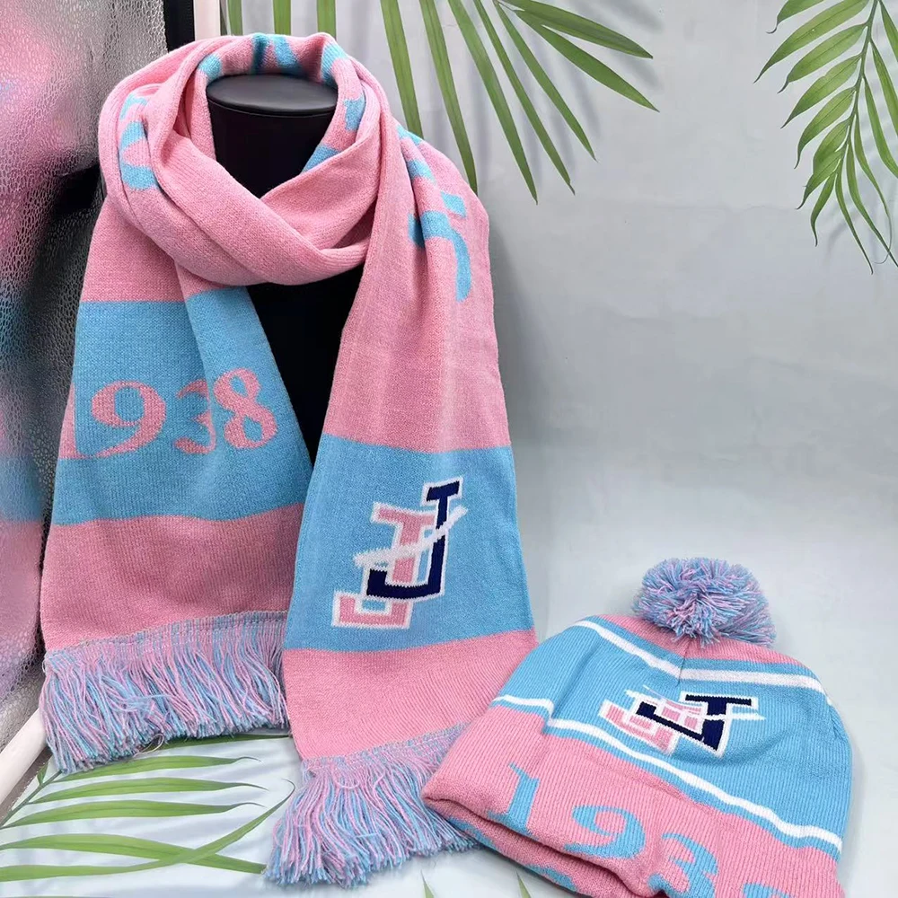 Jack and Jill Sisters Party Academy Party Gift 1938 Light Pink Light Blue Scarf Hat Set