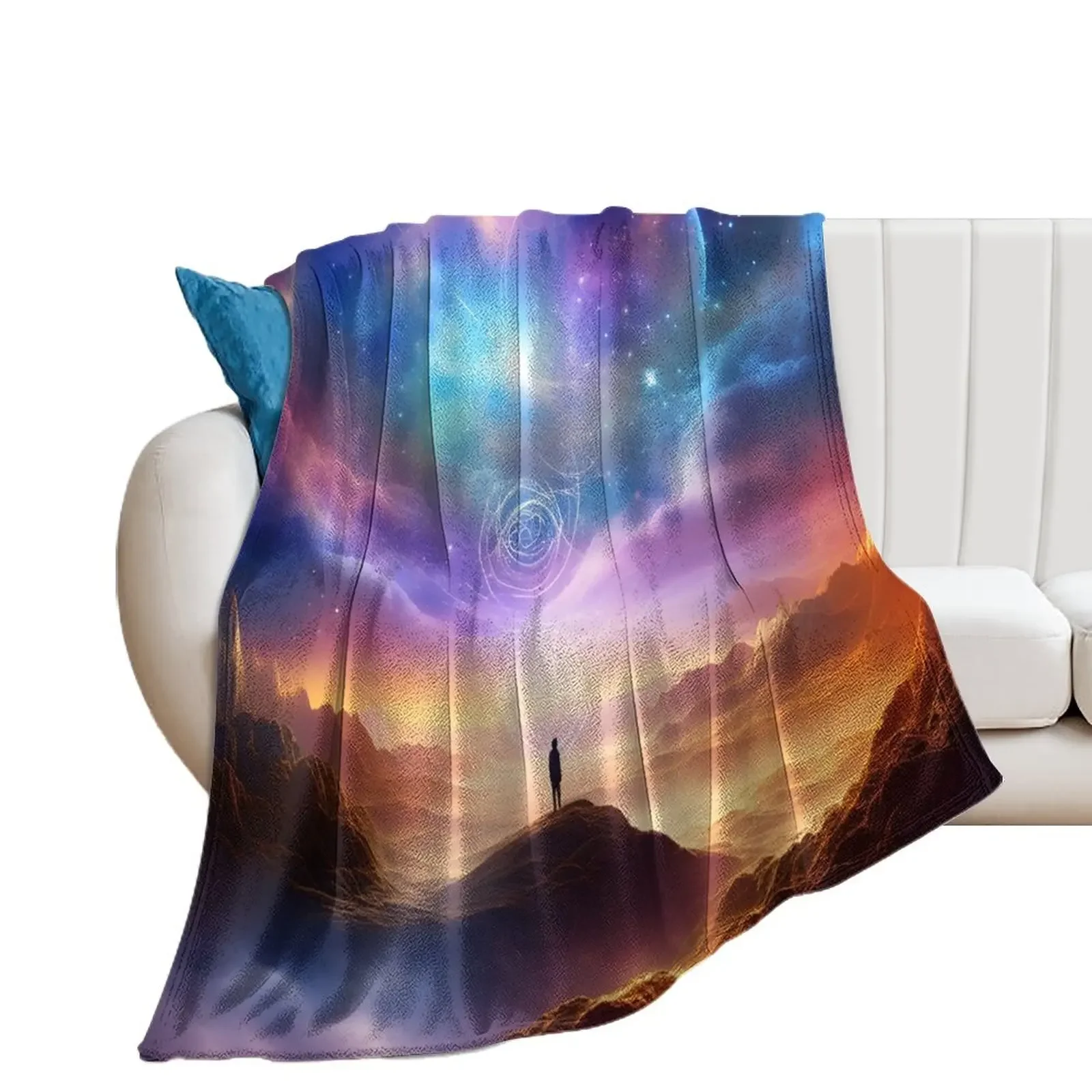 Nebulae Whisper Across the Vast Expanse of Space Throw Blanket Moving Furrys Blankets