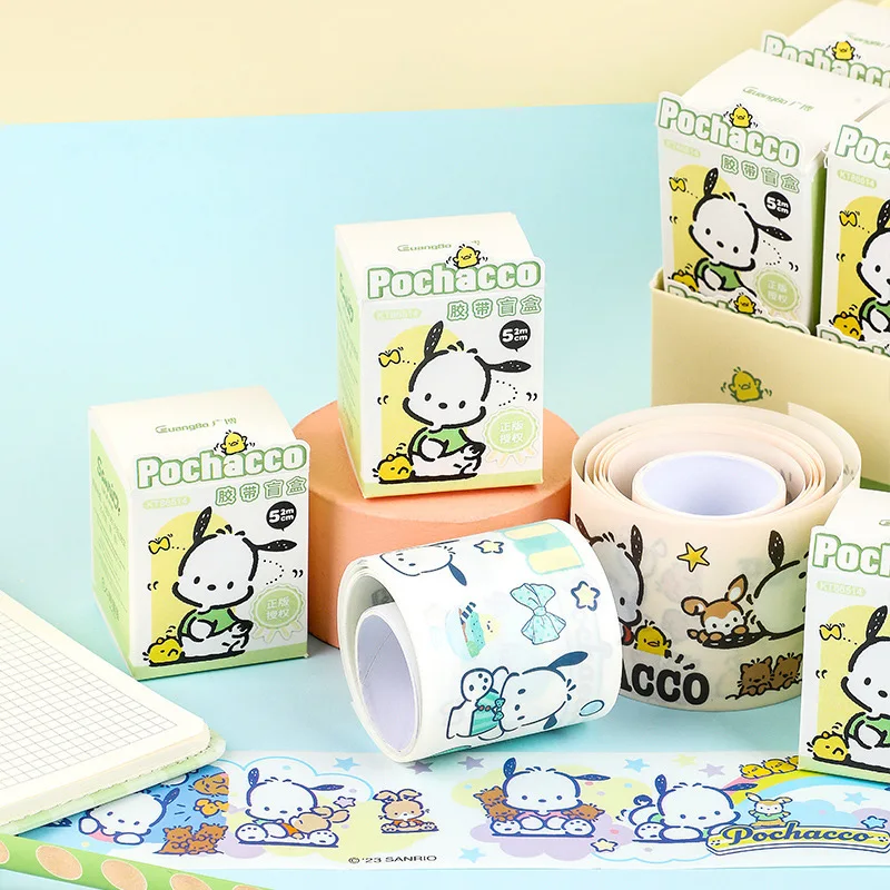 جديد سانريو Kawaii Pochacco الشريط صندوق أعمى حساب اليد المواد DIY الشريط لطيف الكرتون فتاة القلب