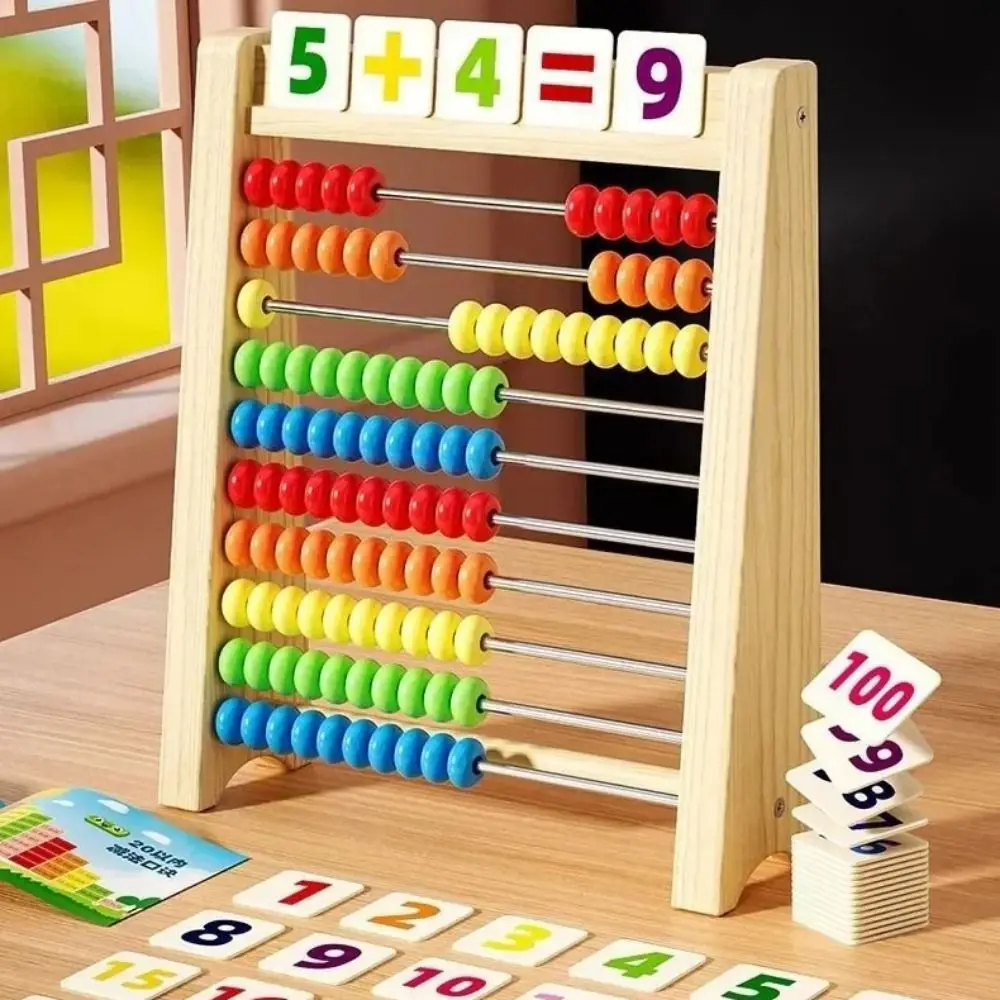 Calculating Beads Wooden Educational Counting Colorful Beads Counting Math Learning Montessori Wooden Early Math Learning
