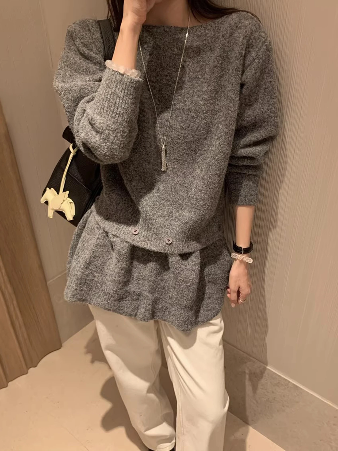 سترة نسائية محبوكة ناعمة ومريحة مع تصميم بحاشية قابلة للفصل وصلت حديثًا لون نقي ومتعددة الاستخدامات ملابس تريكو غير رسمية للتنقل... #4