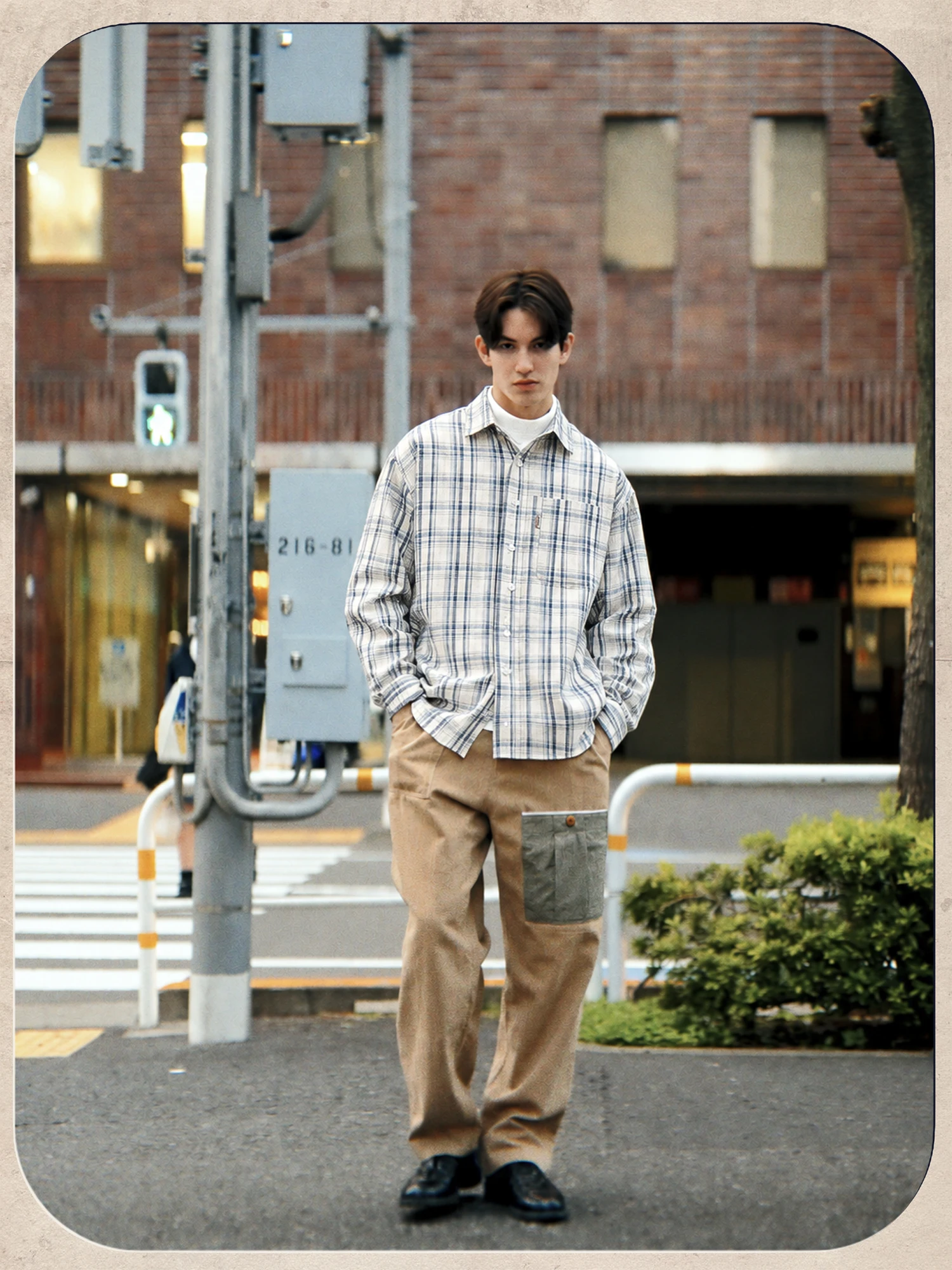 Citydive Plaid Cotton Linen Shirt Jacket Retro Style Long Sleeve Button Closure Breathable Moisture Wicking Wear Resistant