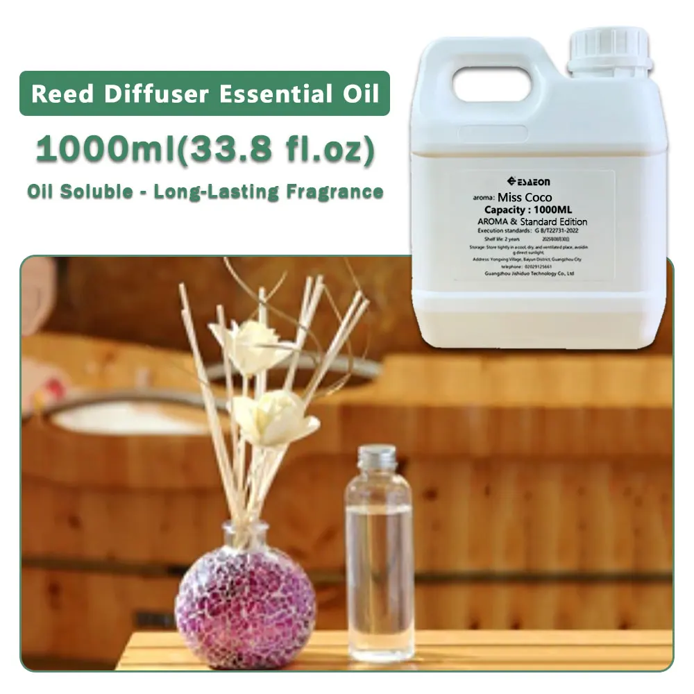ESAEON Vine Diffuser Essential Oils - For Reed Diffusers & Flameless Aroma & Vine Diffuser, Miss Coco/Cedar - 1000ML(33.8 fl.oz)