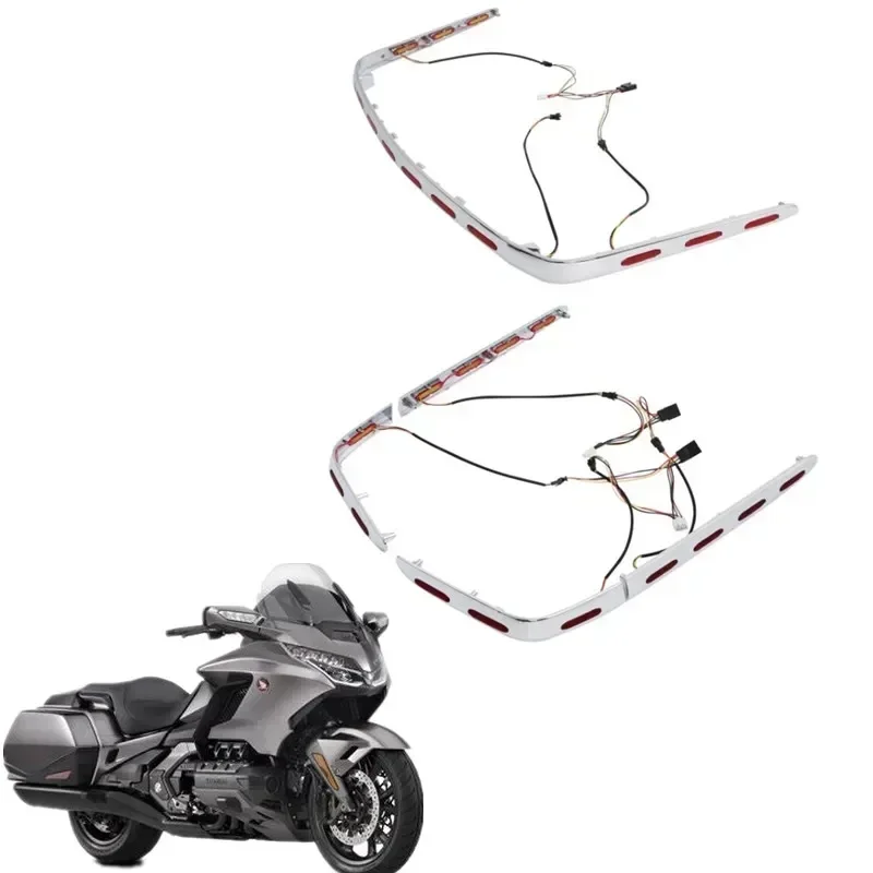 For Honda Gold Wing 1800 GL1800 2001-2011 Motorcycle  Acsessories Clear/Red/Smoke Rear Trunk Saddlebag Trim w/ LED Light Set