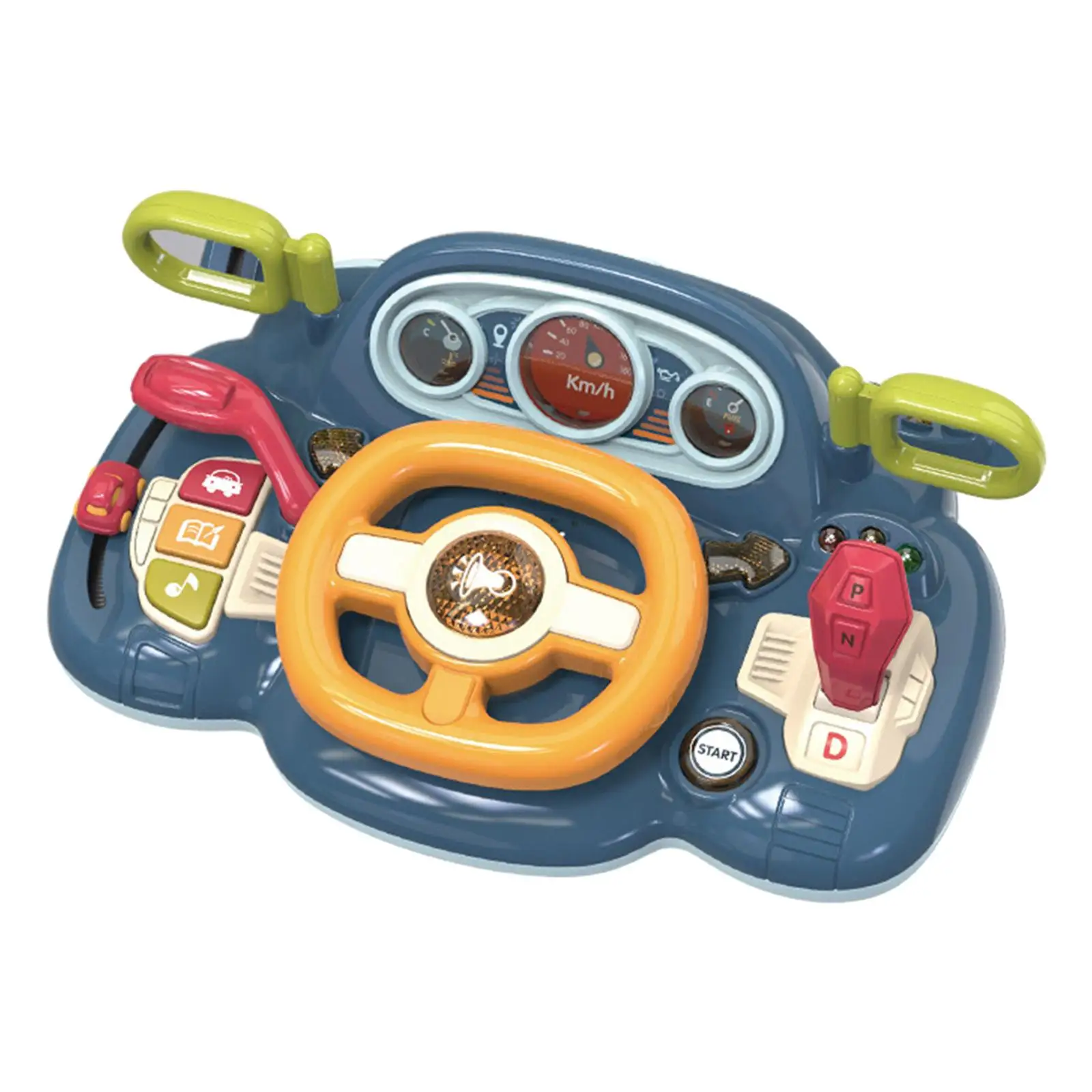 Steering Wheel Toy Battery Powered Driving Wheel Portable Driving Toy Educational Sounding Toy Gift for Kids