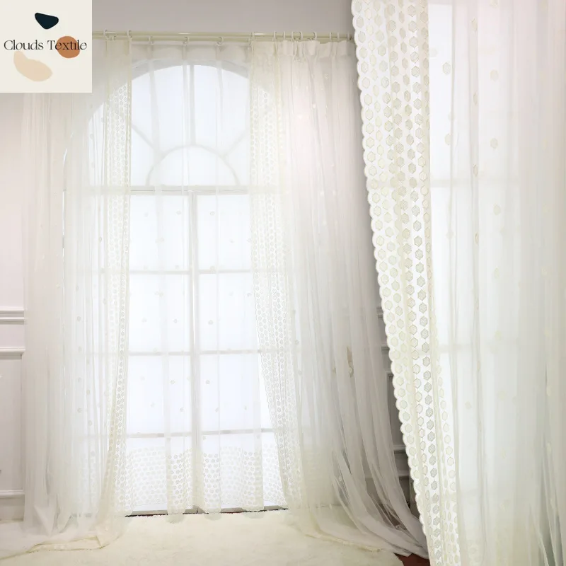 

Floor To Ceiling Curtains for Living Dining Room Bedroom Window Embroidery Modern Minimalist Window Screen