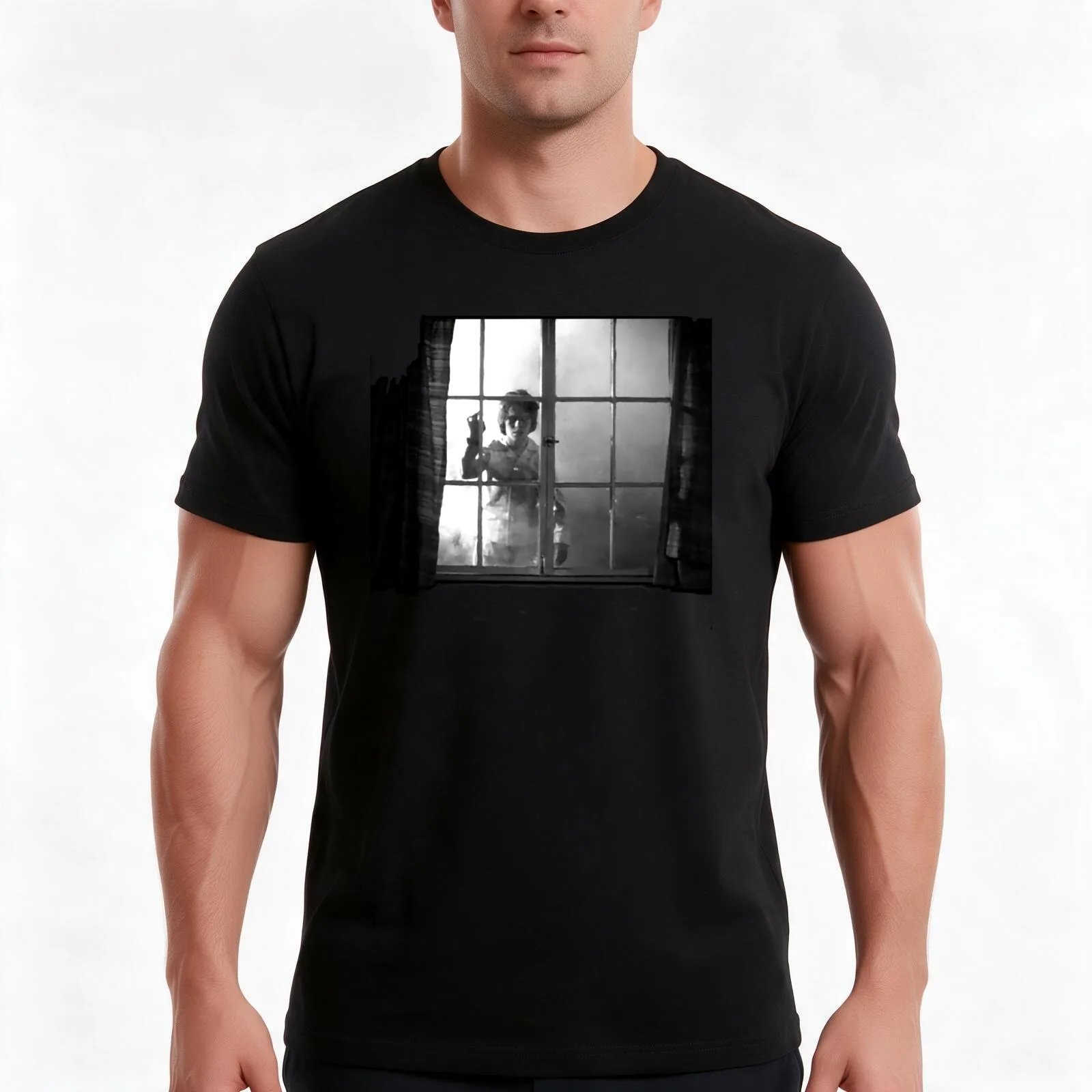 Salems Lot Floaty Window Creepy Kid. T-Shirt, Summer Casual Cotton Tee, Oversized Streetwear Tops, Vintage Graphic Print
