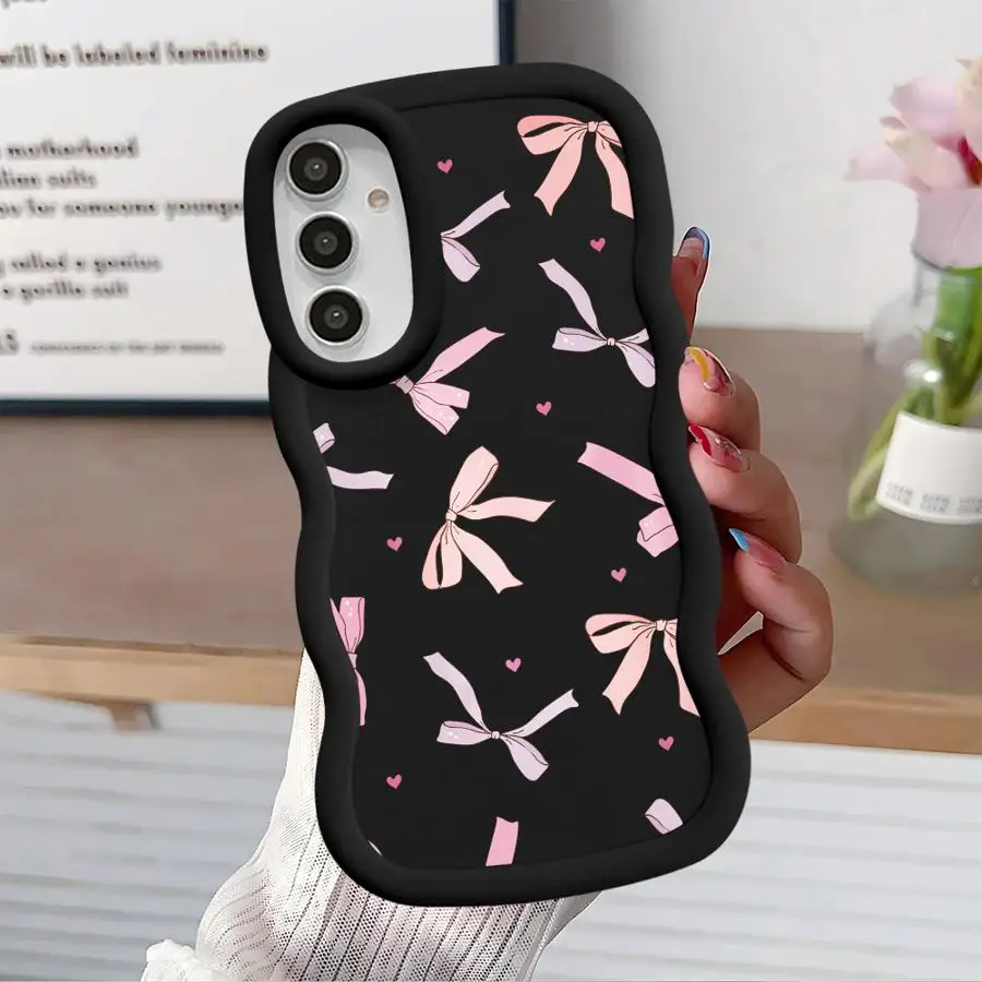 Soft Phone Cover Case for Samsung Galaxy A11 A13 A16 A21s A14 A12 A26 A34 A15 A33 A35 A36 Pink Bow