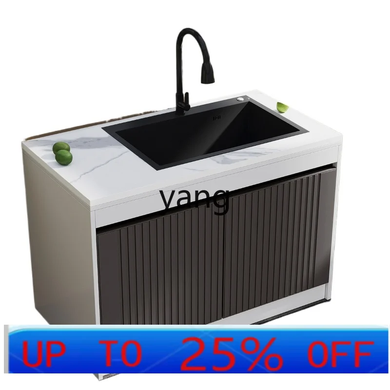 

LH Outdoor rock slab sink basin integrated cabinet wash basin storage console outdoor garden sink