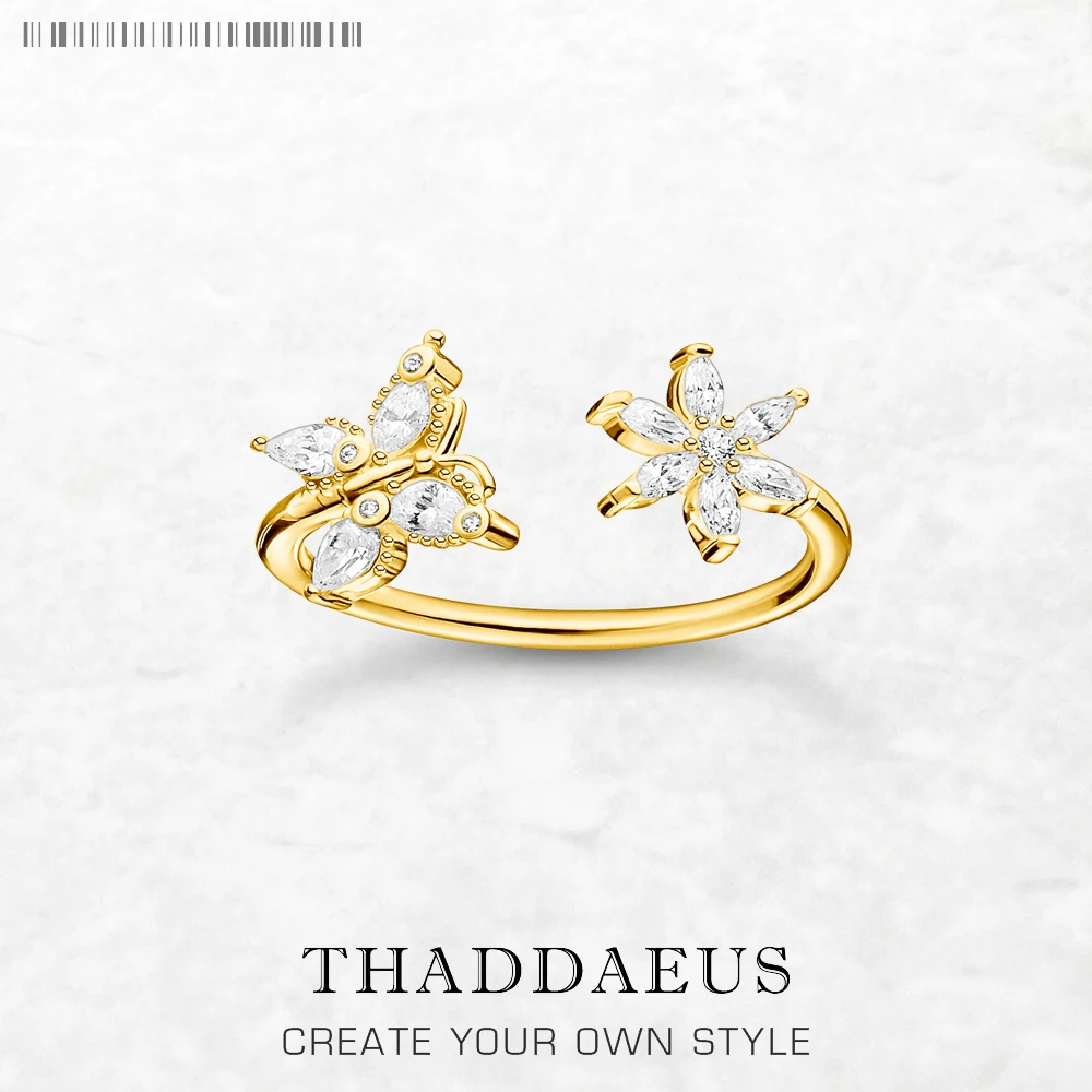 

Бабочка с кольцом в виде цветка, изысканные ювелирные изделия для женщин, новый романтический подарок из искусственного серебра