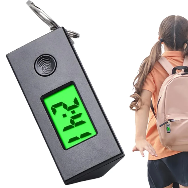 ABKQ-휴대용 키체인 디지털 시계 - 컴팩트한 5.6X2.1X2.3Cm, 방수, 야외 활동에 이상적, 읽기 쉬움