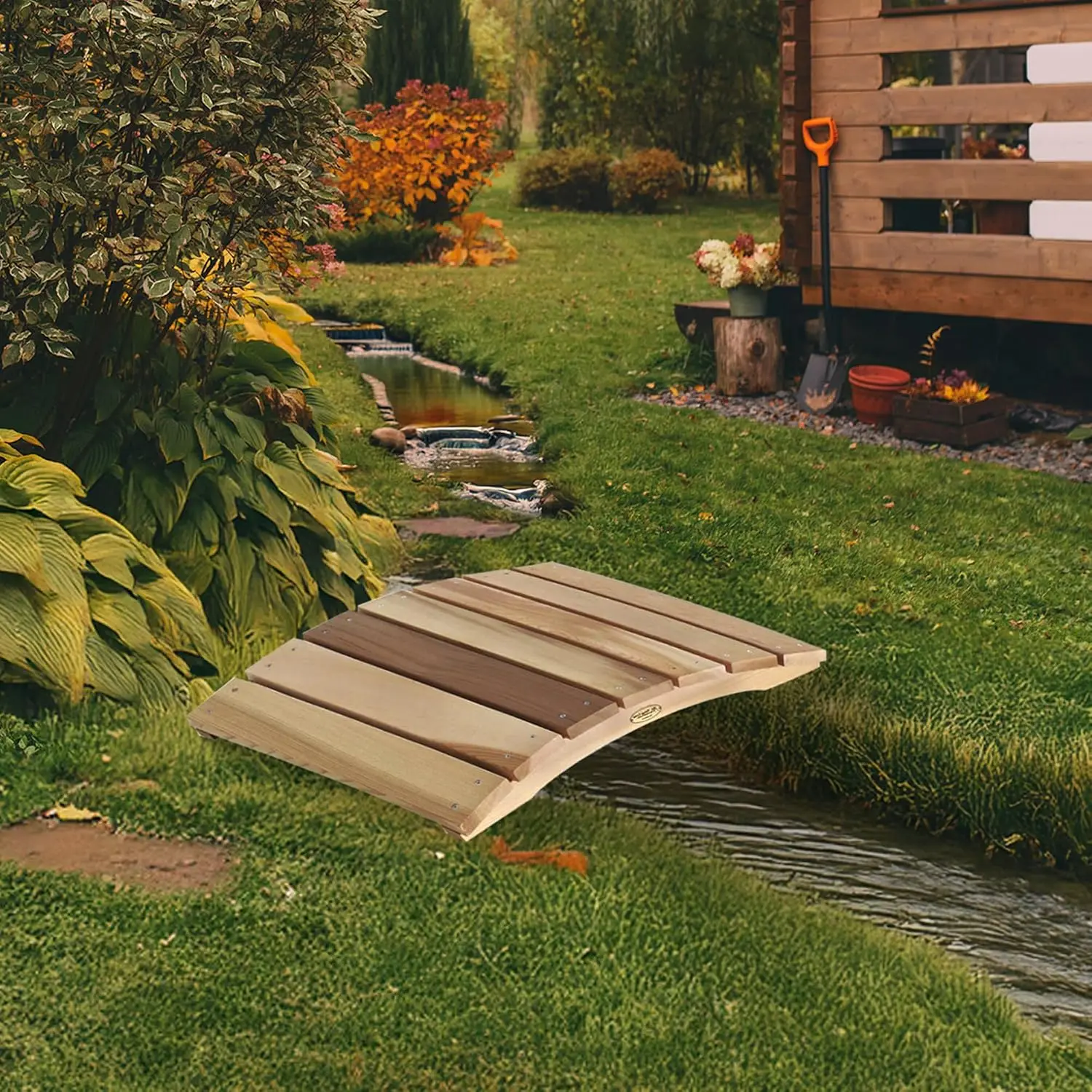 Wooden Garden Bridge, Walkway, Natural, 2 Ft, Customized