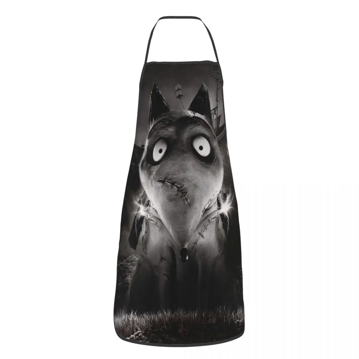 Custom Unisex Creepy Dog Sparky Bib Apron Adult Women Men Chef Tablier Cuisine for Kitchen Cooking Frankenweenie Gardening