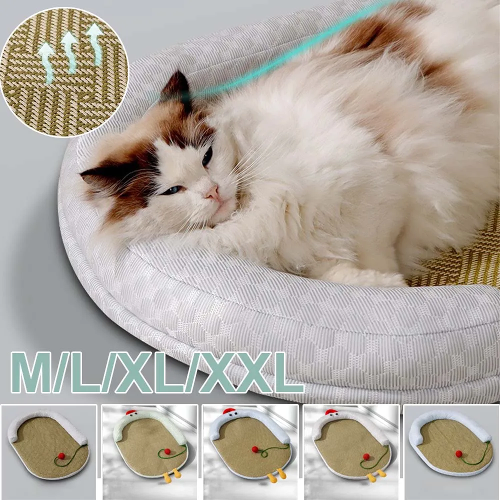 

2026 New Summer Cooling Pet Bed Removable Washable Anti-Slip Sleeping Nest Pet Cushion Mat for Cats Puppy Small Dogs Accessories