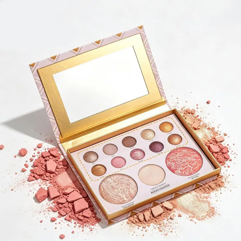 Multi Function Makeup Palette Integrated Matte Shimmer Eyeshadow Powder Contour Blusher Highlight Portable Daily Makeup