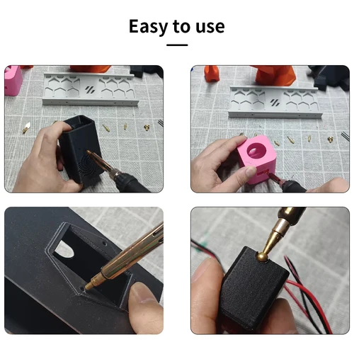 Imagen 2 del producto Toaiot-tuerca de inserción de calor, punta de hierro, juego de calor termofusible, herramienta de inserción, punta de pistola para soldar, impresión 3D, modificación de acabado, hilo de latón integrado