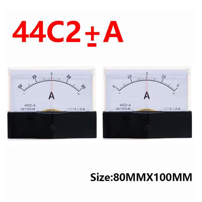 

44C2 DC /75mv Amperemeter Gauge Analog Panel AMP Current Meter50A -0 - 50A Ammeter 3A 5A 10A 20A 30A 50A 100A 200A 300A 500A