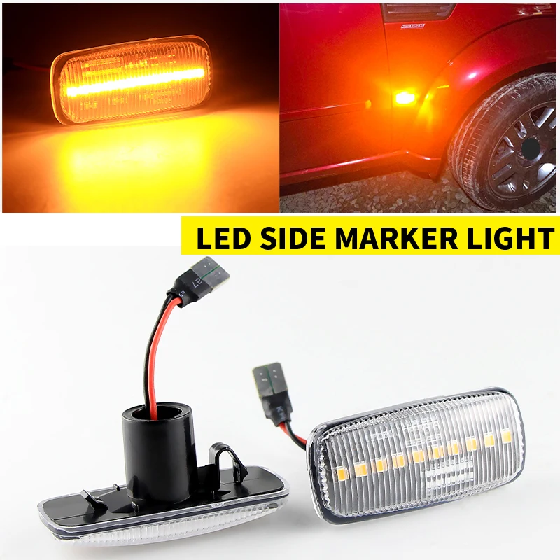 2pcs For Jeep compass Grand Cherokee Chrysler 200 300C Dodge Avenger Lancia Flavia Led Side Marker Turn Signal Light 4806224AE
