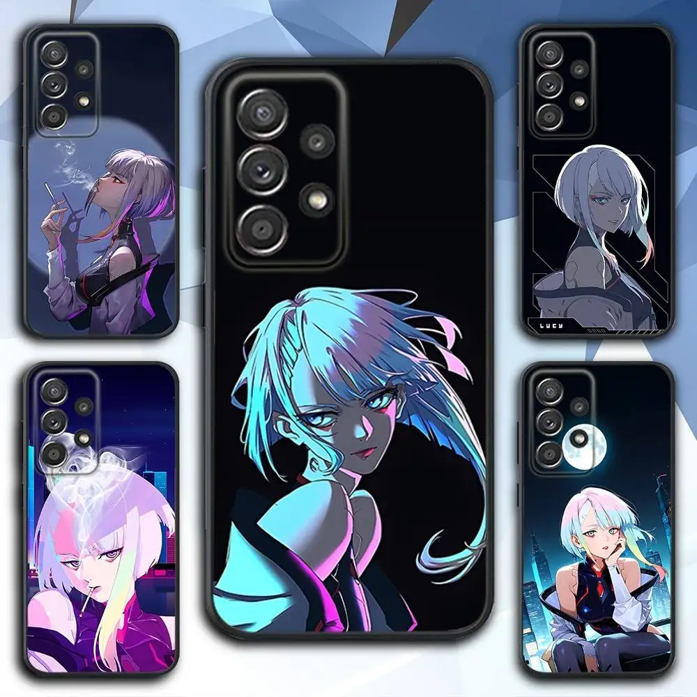 L-Lucy Game c-cyberpunk coque de téléphone pour Samsung S 25,24,23,22,30,21,10,9,Ultra,Plus,Lite,FE,4,5 G coque noire souple
