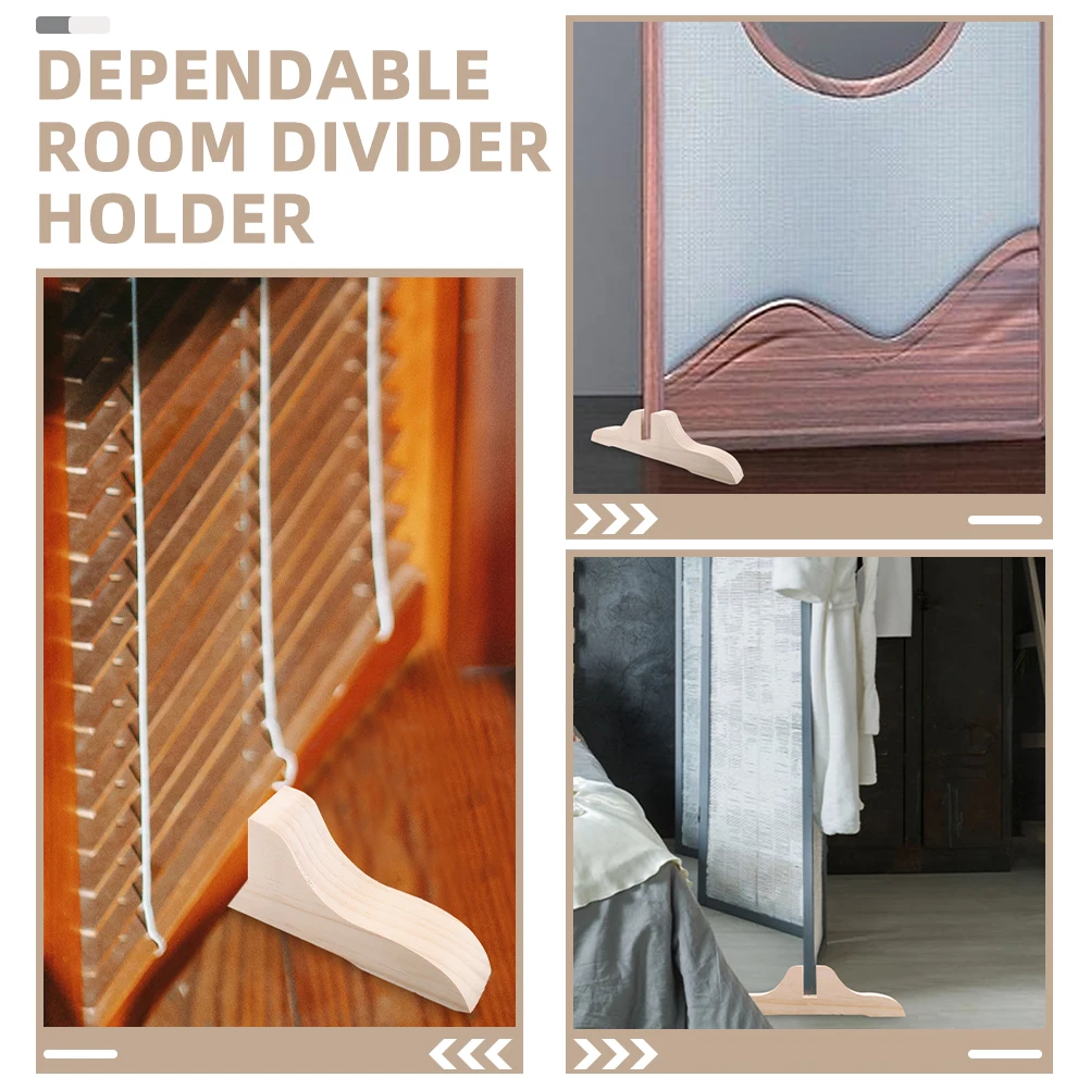 

4 Pcs Screen Base Room Divider Holders Sturdy Partition Support Stand Replacement Feet Indoor Wooden Tripod Stabilizer