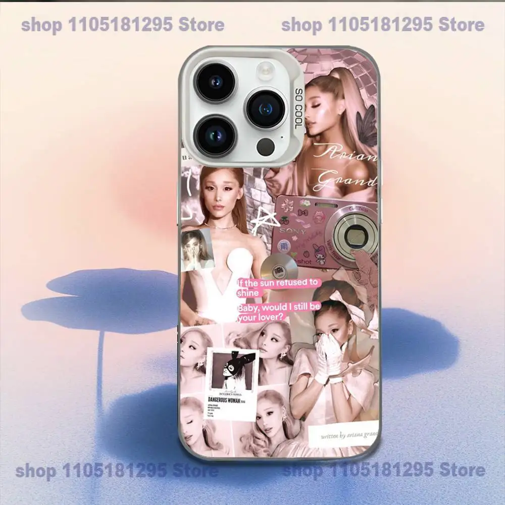 حافظة هاتف A-Ariana G-Grande Tour 2026 لهاتف iPhone XR,17,16,15,14,13,12,11,X,Mini,Pro,E,MAX غطاء مقاوم للصدمات من الحلوى البيضاء غير اللامعة