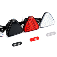Car Universal F1 Style Triangle Red LED 3rd Rear Bumper Tail Stop Strobe Light Triangular Car Center Brake Lights