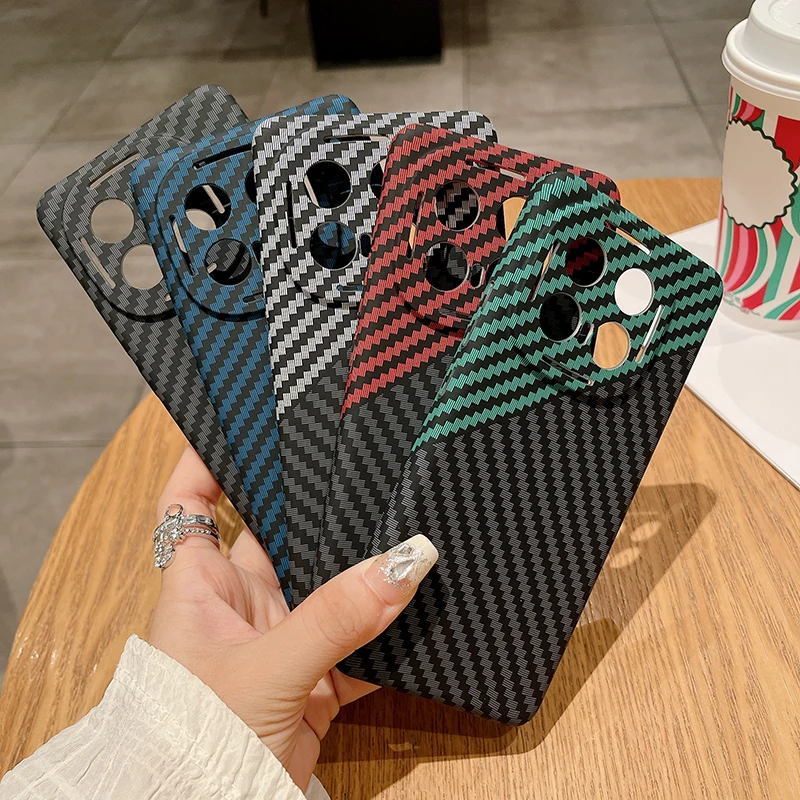 For Vivo iQOO 13 Case Ultra-thin Carbon Fiber Stripe Pattern Texture Matte Hard Light Cover For iQOO 13
