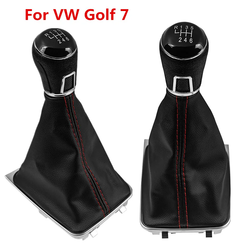 For VW Golf 7 A7 MK7 GTI GTD 2013 2014 2015 2016 2017 2018 5/6 Speed Gear Shift Knob Handle Gaiter Boot Cover Car Accessories