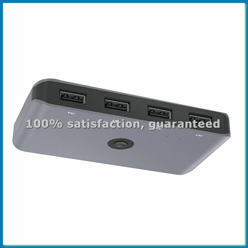 

USB 2.0 KVM-переключатель 4 входа/4 выхода, адаптер для совместного использования принтера, клавиатуры, мыши, монитора для ПК и ноутбуков - A69M