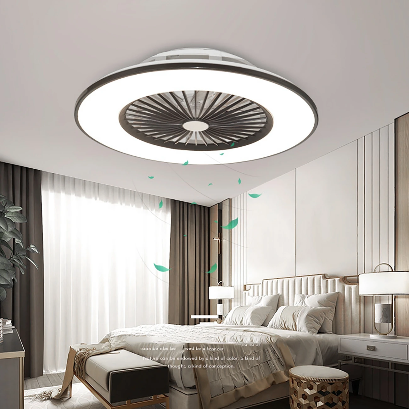 

220V LED Ceiling Fan Light with Remote Acrylic Led Ceiling Lamp for Dining Room Bedroom Living Room Color Temperature Changable