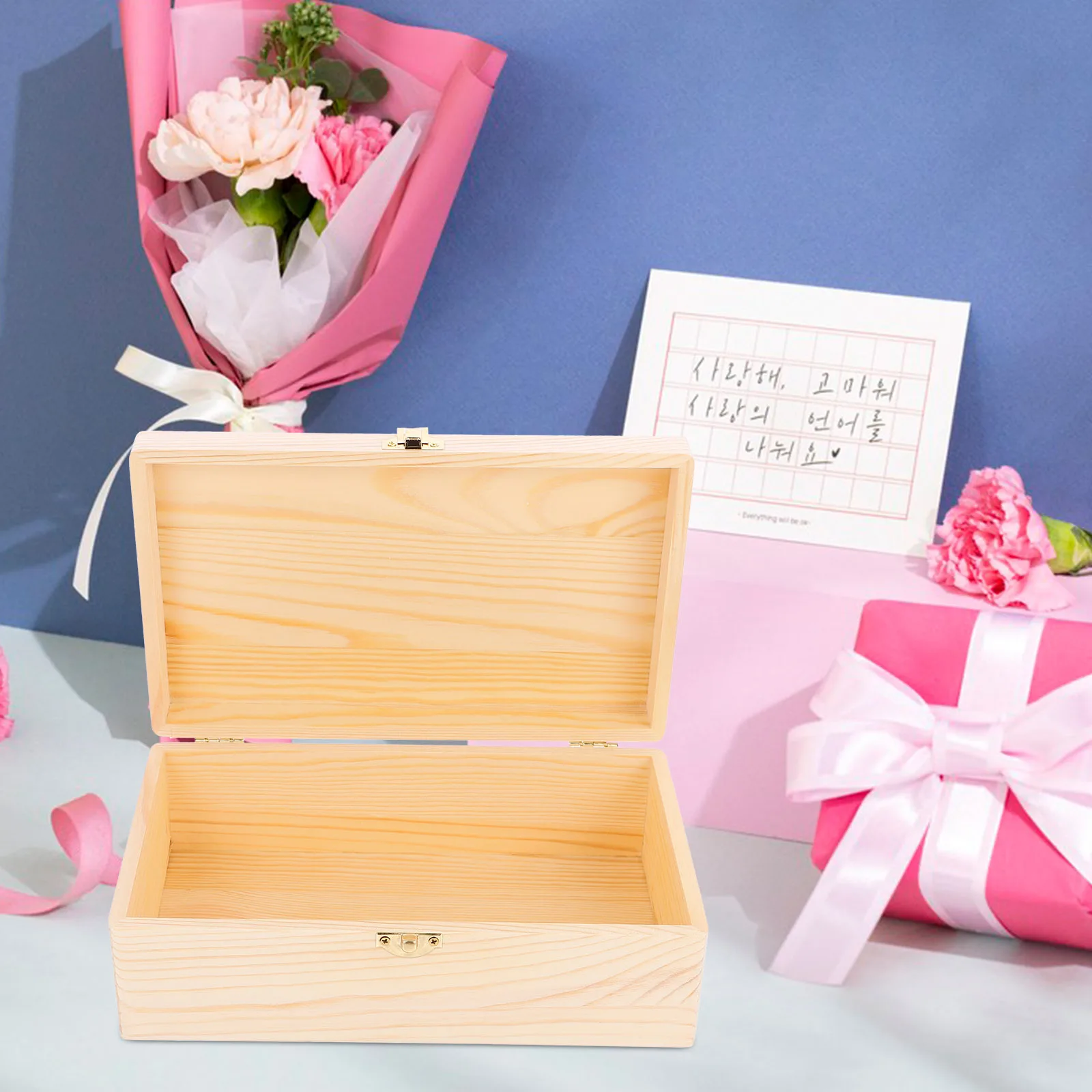 

Pine Gift Boxes Wooden With Lid Large Capacity Jewelry Chest Watch Storage Small Keepsake Box Wood Storage Box For Crafts Wooden