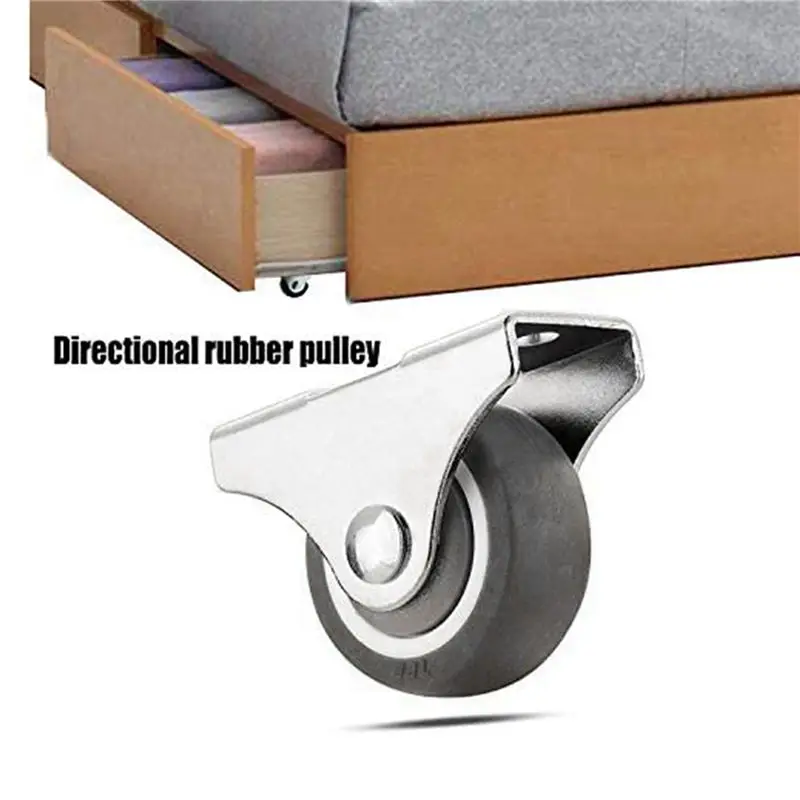 DT17 24 Pcs Mini Furniture Casters, Small 25mm Fixed Directional Casters, TPR Wheels, for Furniture, 60kg Load