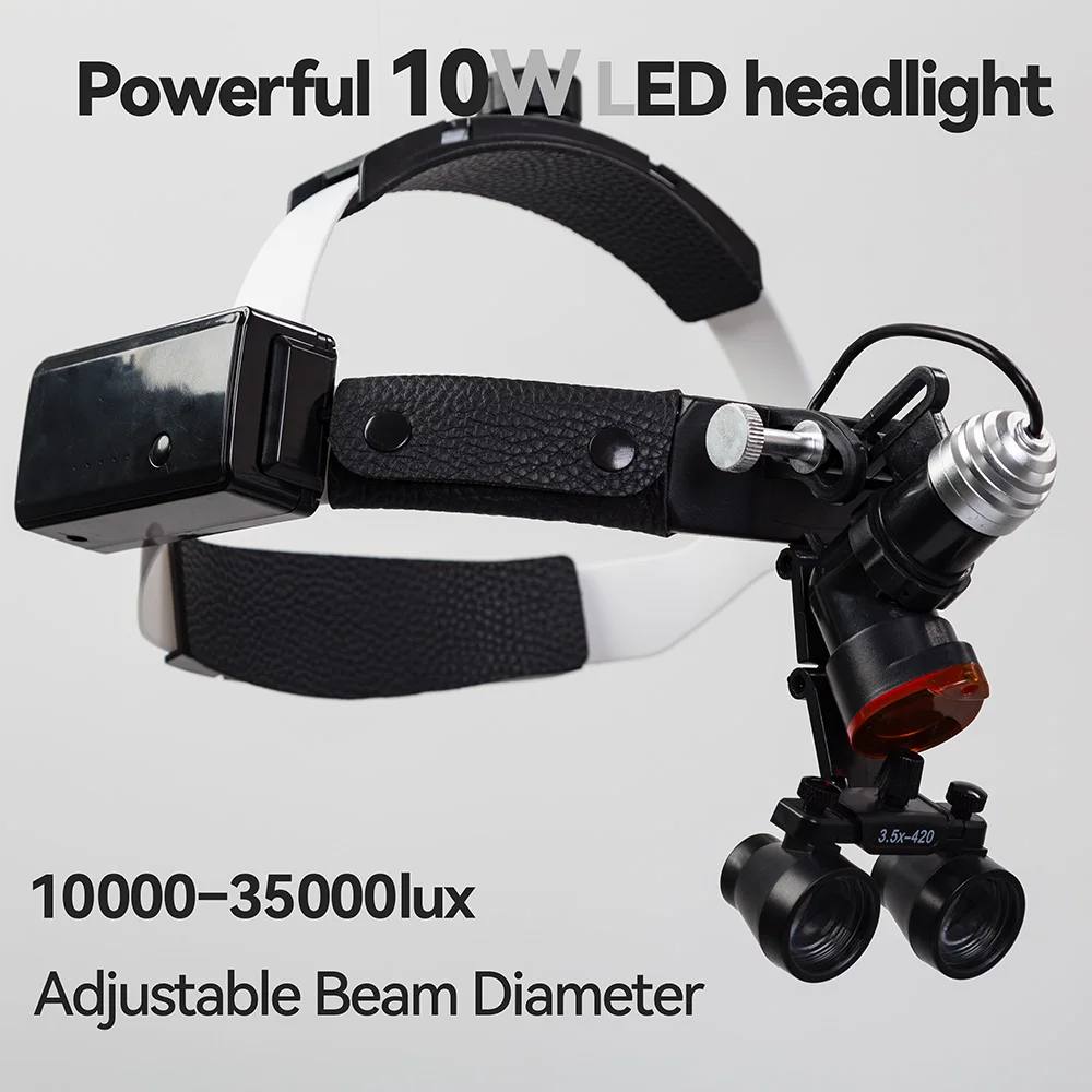 2.5X 3.5X Magnification Head Mounted Glasses Medical Vision Bright Headband Ergonomic Dental Loupes
