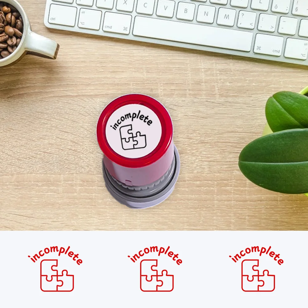 Grading Stamp Incomplete Building Blocks for Class Work Grading Stamp Round Stamp for Daily Office Use