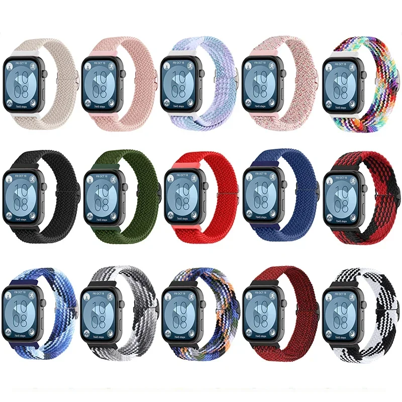 حزام حلقة منفرد مضفر لساعة Huawei Watch Fit 3، سوار بديل من النايلون الرياضي قابل للتعديل، ملحقات Huawei Fit 4 Pro Band