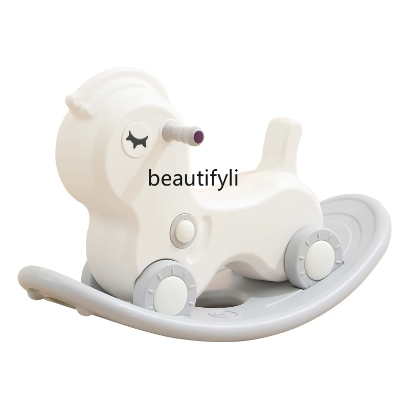 

Children's Trojan Horse Rocking Horse Yoyo Car 2-in-1 Rocking Chair One-year-old baby rocking horse anti-drop