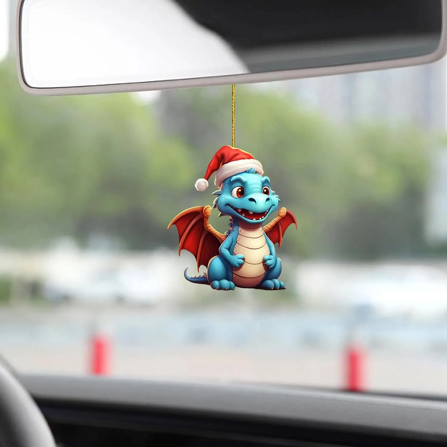 New Christmas Cool Flying Dragon Car Pendant Creative Fashion Acrylic Auto Rearview Mirror Pendants Car Decoration Accessories